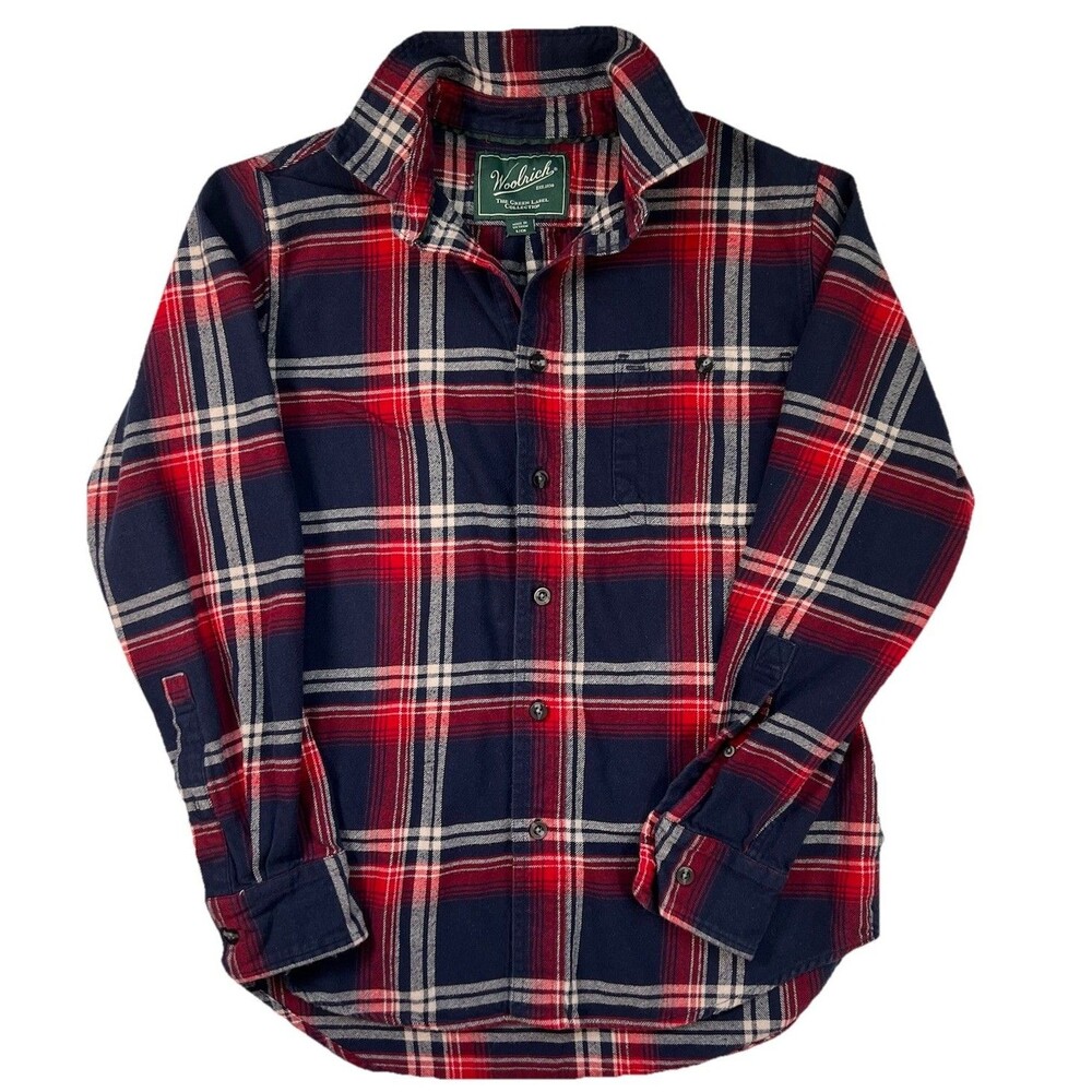 Woolrich Men's Plaid Flannel Shirt Long Sleeve The Green Label Collection Small